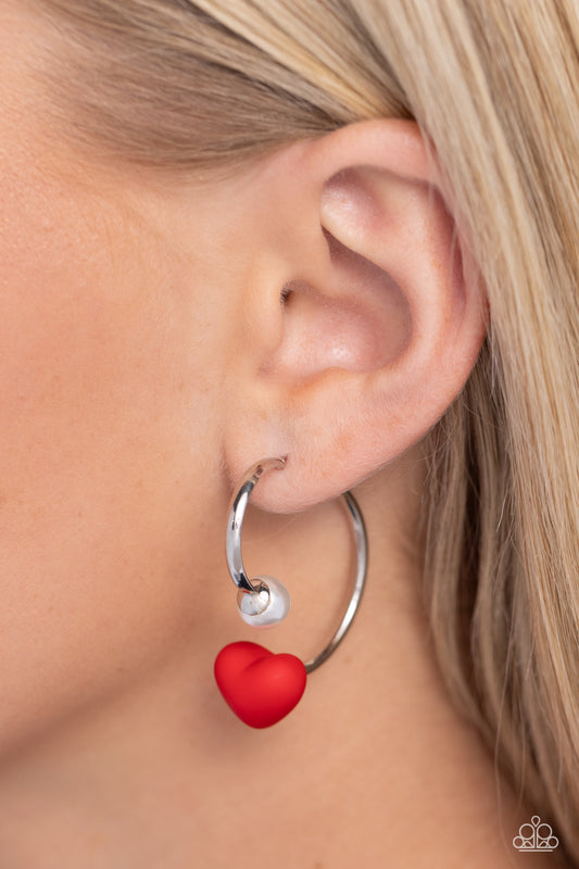 Romantic Representative - Red Hoop Earring