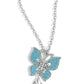 Blinged-Out Breeze - Blue Lanyard Necklace