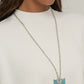 Blinged-Out Breeze - Blue Lanyard Necklace