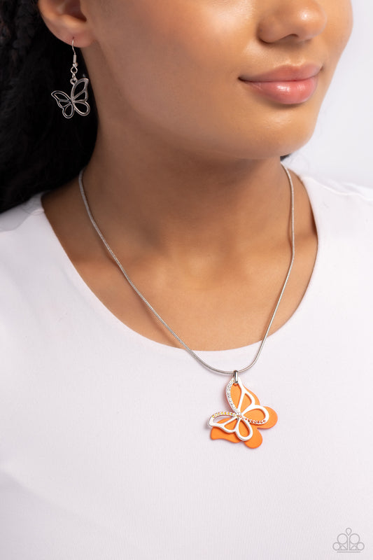 Detailed Dance - Orange Necklace