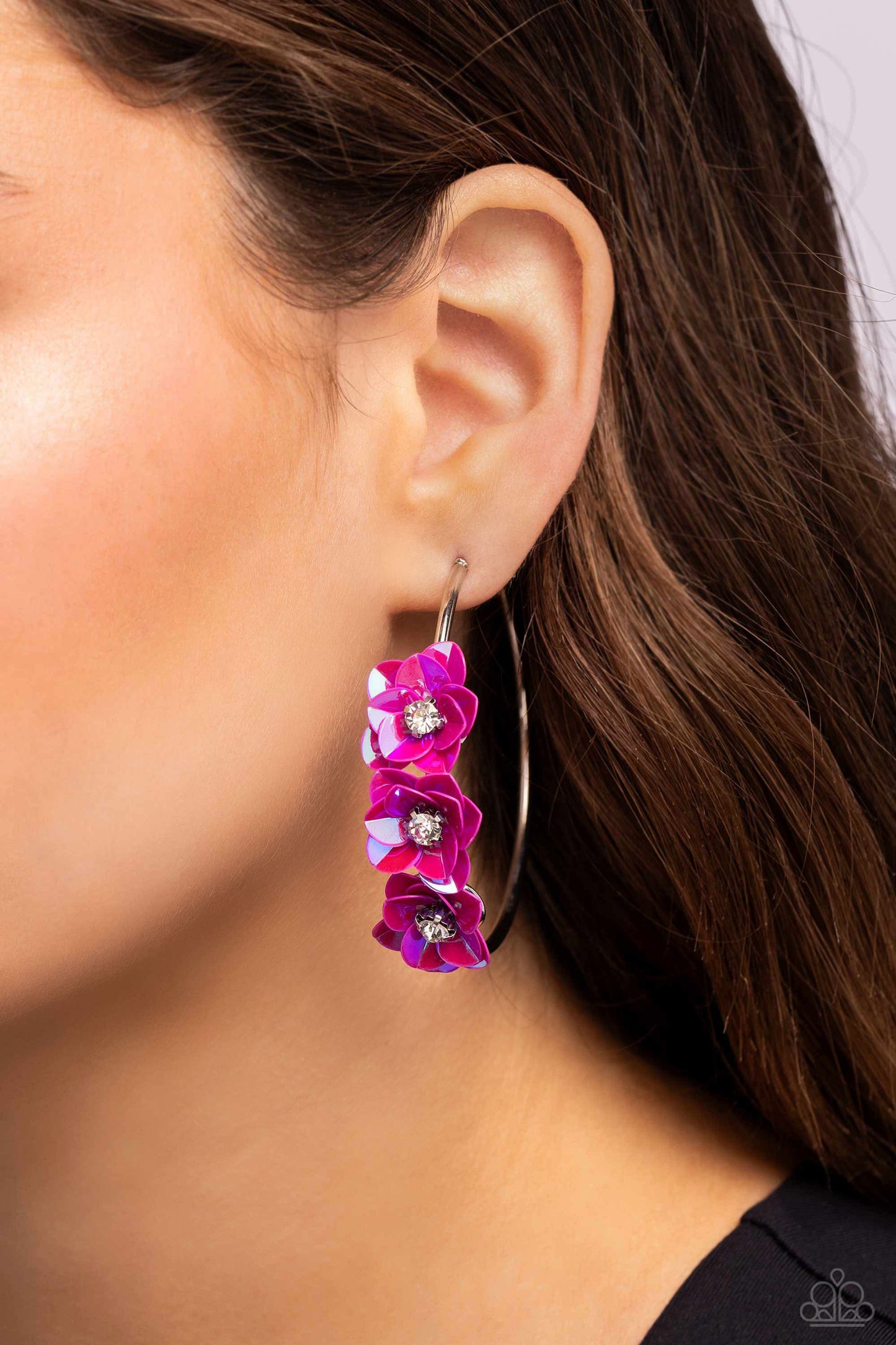 Ethereal Embellishment - Pink Hoop Earring