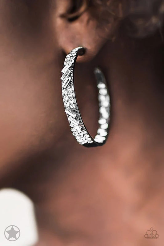 GLITZY By Association - Gunmetal Blockbuster Hoop Earring