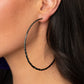 Embellished Edge - Black Hoop Earring