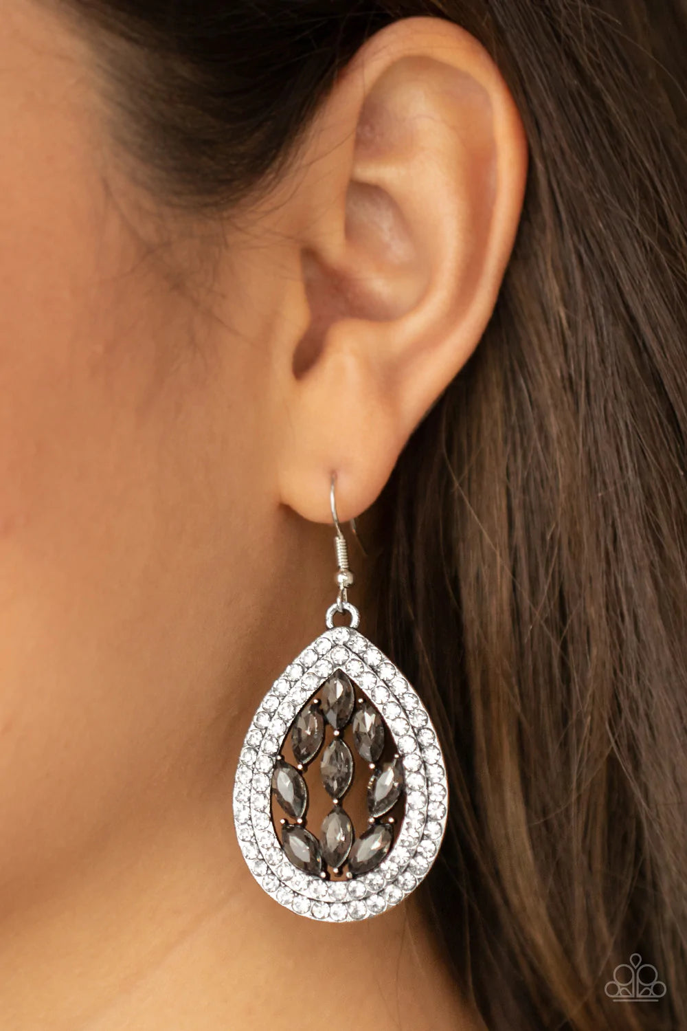 Encased Elegance - Silver Earring