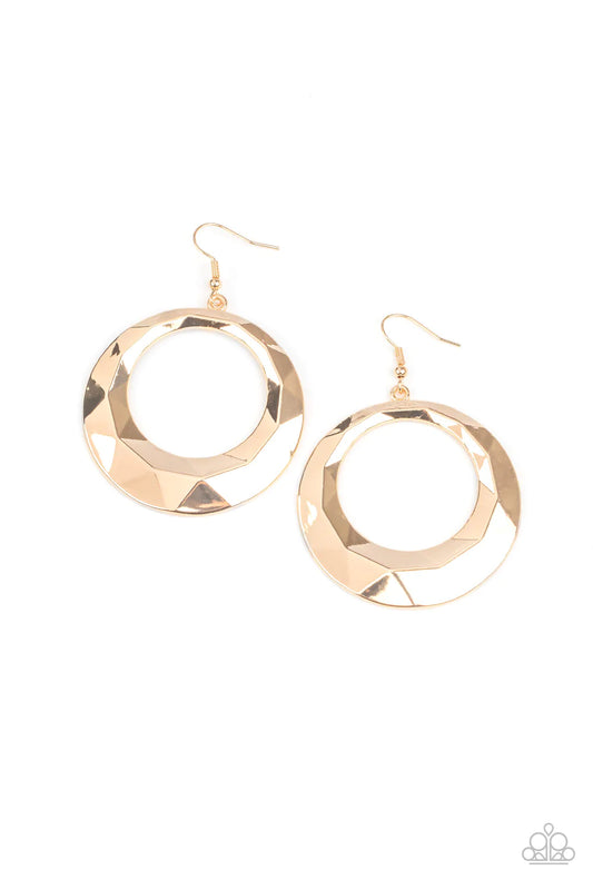 Fiercely Faceted - Gold Earring