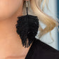 Hanging by a Thread - Black Earring