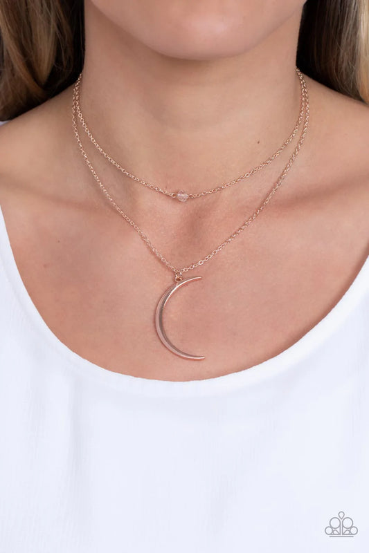 Modern Moonbeam - Rose Gold Necklace