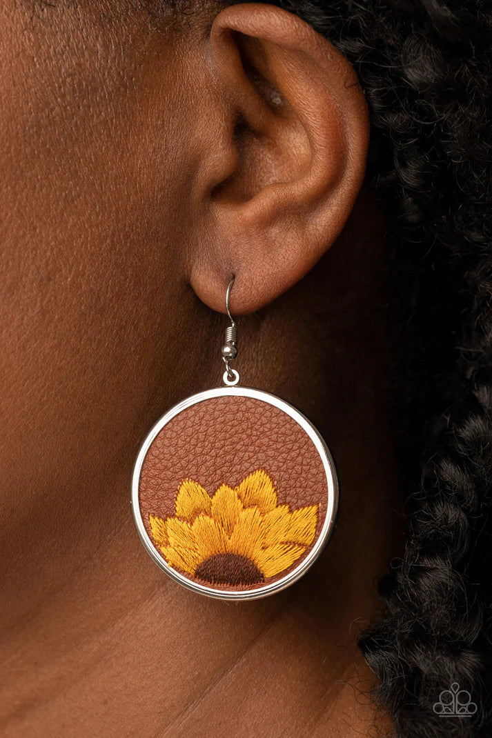 Sun-Kissed Sunflowers - Brown Earring