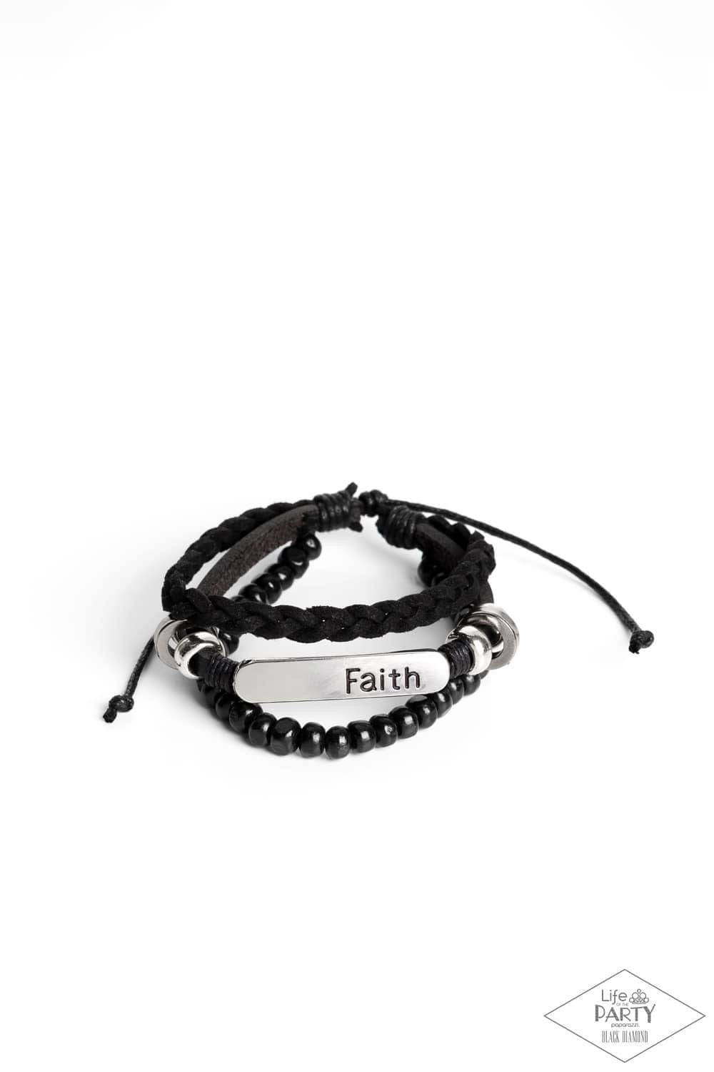 Let Faith Be Your Guide - Black Bracelet